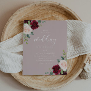 Burgund Dusty Rose Budget Einladung Hochzeit