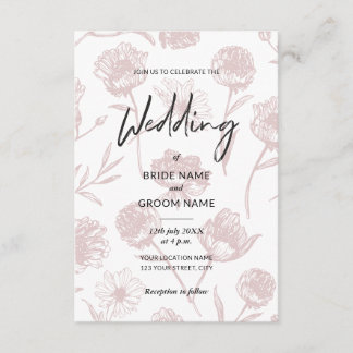 Burgund-Elegante-Floral-Hochzeitsillustration Einladung