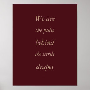 Burgund-elegante-kursive Perfusionistendekoration Poster