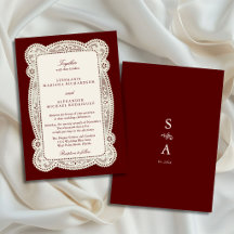 Burgund & Elfenbein Monogramm Hochzeit mit Vintage