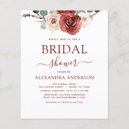 Burgund-Eukalyptus-Brautparty fällt Flyer