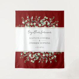 Burgund Eukalyptus Wedding Together Forever Wandteppich