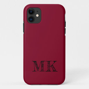 Burgund feste Farbe Moderne minimale Initiale Case-Mate iPhone Hülle