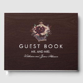 Burgund Floral Lantern Rustikale Hochzeit im Herbs Gästebuch