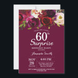 Burgund Floral Überraschung 60. Geburtstagsparty Einladung<br><div class="desc">Burgund Floral Überraschung 60. Geburtstagsparty Einladung für Frauen. Burgund Red Geburtstagsparty einladen. Burgunder Wasserfarben Blume. 13. 15. 16. 18. 20. 21. 30. 40. 50. 60. 70. 80. 90. 100. Für weitere Anpassungen klicken Sie bitte auf die Schaltfläche "Anpassen" und verwenden Sie unser Designwerkzeug,  um diese Vorlage zu ändern.</div>