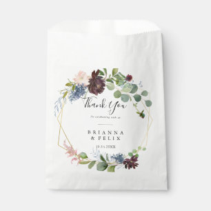 Burgund Floral und Grün Danke für Ihre Hochzeit Geschenktütchen