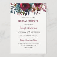 Burgund Floral Watercolor Brautparty