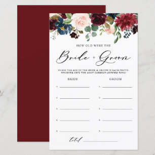 Burgund Floral wie alt waren Braut und Gräuel