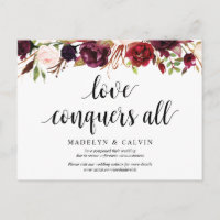 Burgund Florals, Liebe erobert alle, aufgeschoben