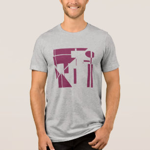 Burgund-Formen Geometrische abstrakte Kunst MCM-Lo Tri-Blend Shirt