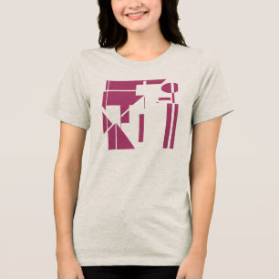 Burgund-Formen Geometrische abstrakte Kunst MCM-Lo Tri-Blend Shirt