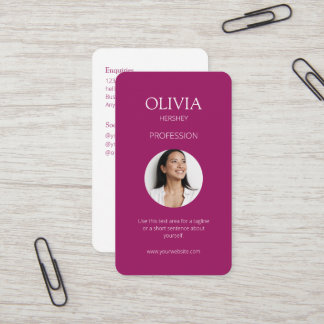 Burgund Foto SozialQR-Code Visitenkarte