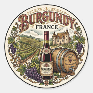 Burgund Frankreich Runder Aufkleber