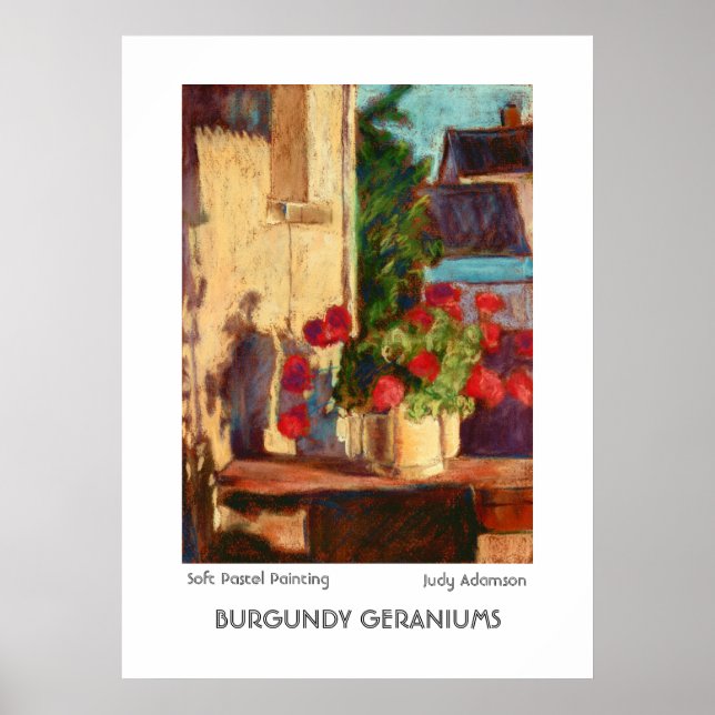 'Burgund Geranien' Poster/Print Poster (Vorne)