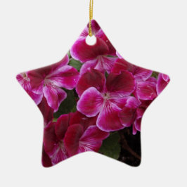 Burgund Geranium Keramik Ornament