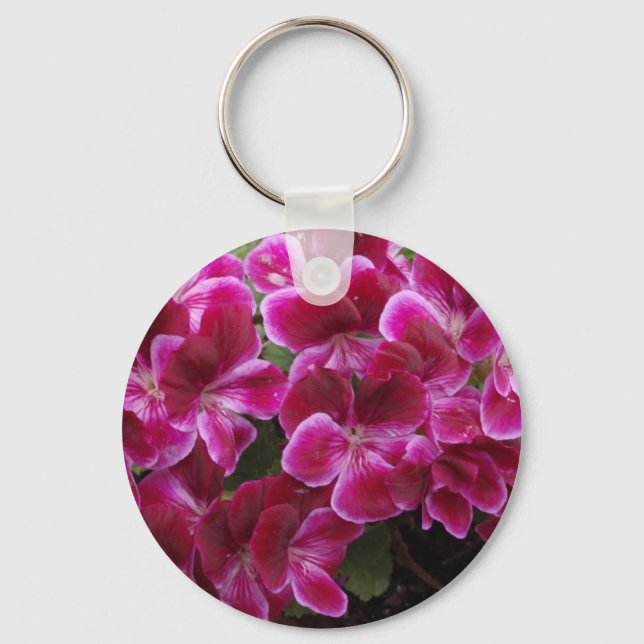 Burgund Geranium Schlüsselanhänger (Vorderseite)