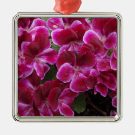 Burgund Geranium Silbernes Ornament