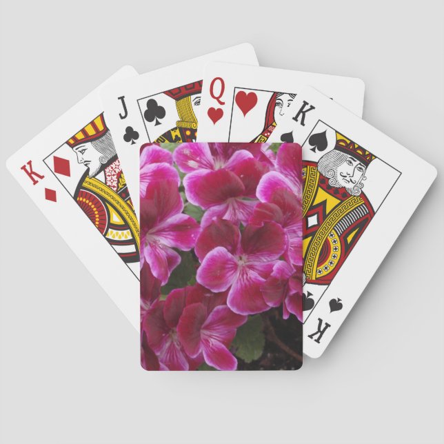 Burgund Geranium Spielkarten (Rückseite)