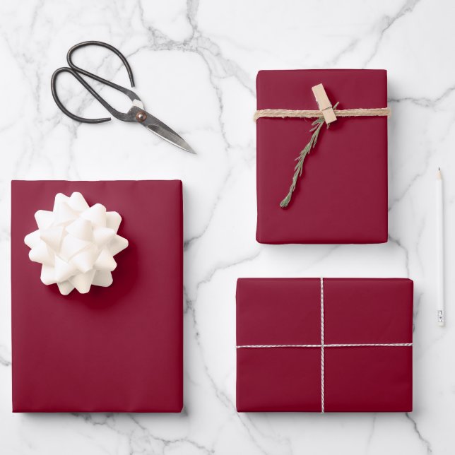 Burgund Geschenkpapier Set (Vorderseite)