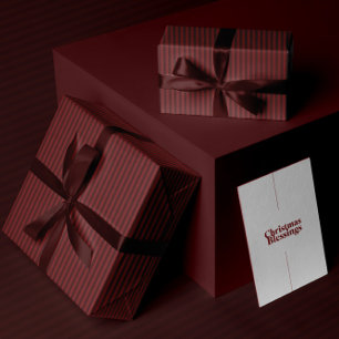 Burgund gestreiftes Geschenkpapier