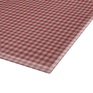 Burgund Gingham-15x11 GLASS CUTTING BOARD Schneidebrett