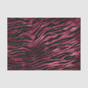 Burgund Glam Foil Glitzer Tiger Streifen Seidenpapier