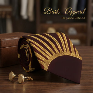 Burgund & Gold Art Deco geometrisches Muster forma Krawatte