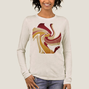 Burgund Gold Beige Swirbeln Abstrakte Blume Tri-Blend Shirt