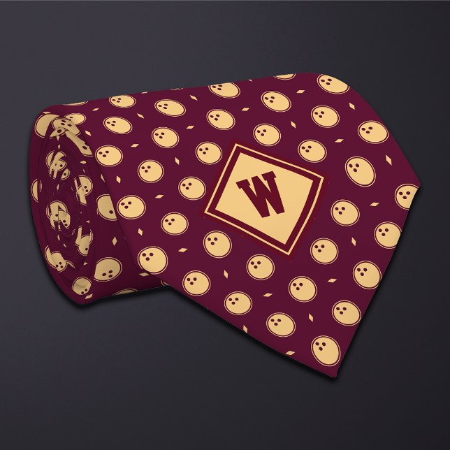 Burgund Gold Bowling Ball Icon Krawatte (Von Creator hochgeladen)