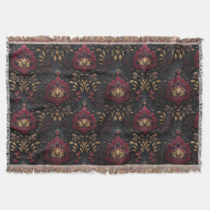 Burgund Gold Damast Eleganz Decke