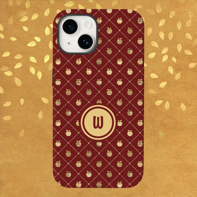 Burgund-Gold-Diagonal-Apple-Muster Case-Mate iPhone Hülle (Von Creator hochgeladen)