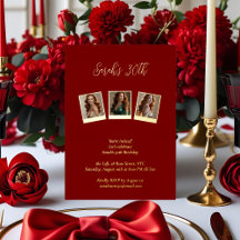 Burgund & Gold Foil Foto 30. Geburtstag