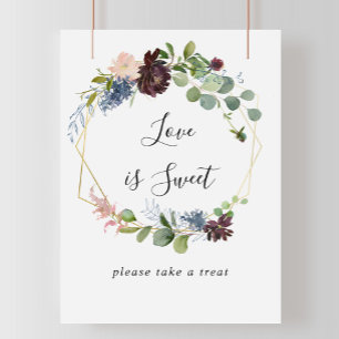 Burgund Gold Geometrisches Love Is Sweet Schild
