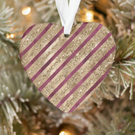 Burgund Gold Glitzer Streifen Ornament