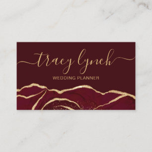 Burgund Gold Handschrift Kalligrafie Visitenkarte