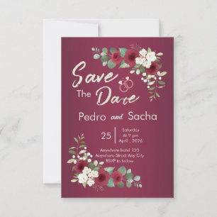 Burgund Gold Herbst Winter Garten Hochzeit Merken Save The Date