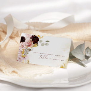 Burgund Gold Hochzeit im Herbst Platzkarten