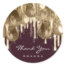 Burgund GOLD Jubiläum GLITZER BALLONS Tropfen