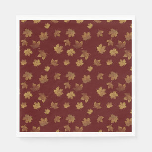 Burgund & Gold Leaf Fall Serviette