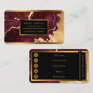 Burgund Gold Luxus-Trend-Kollektion Visitenkarte