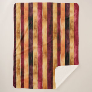 Burgund Gold Pfirsich Streifen Weihnachten Sherpadecke