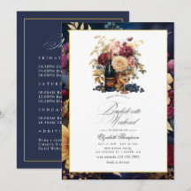 Burgund, Gold und Navy Bachelorette Wochenende