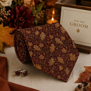 Burgund Gold Vintage Damast Luxus Barock Krawatte