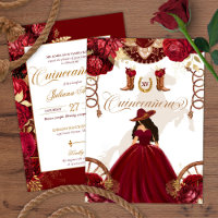 Burgund Gold Western Charro 2-seitige Quinceanera