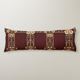 Burgund Golden Blume Kissen