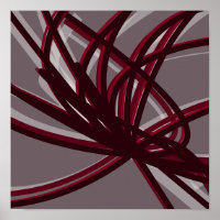 Burgund & Grau Abstrakte Ribbons | Schatten und Li