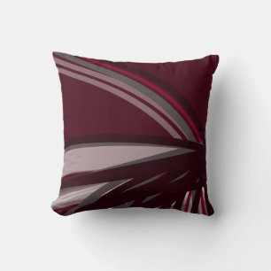Burgund & Gray Modernes Bio Lineardesign Kissen