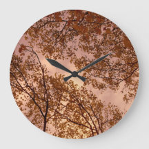 'Burgund Herbst Abstrakt' Wall Clock