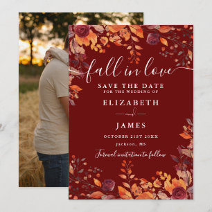 Burgund Hochzeit Herbstfoto Rustikal Save The Date