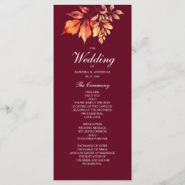 Burgund-Hochzeit im Herbst Programm